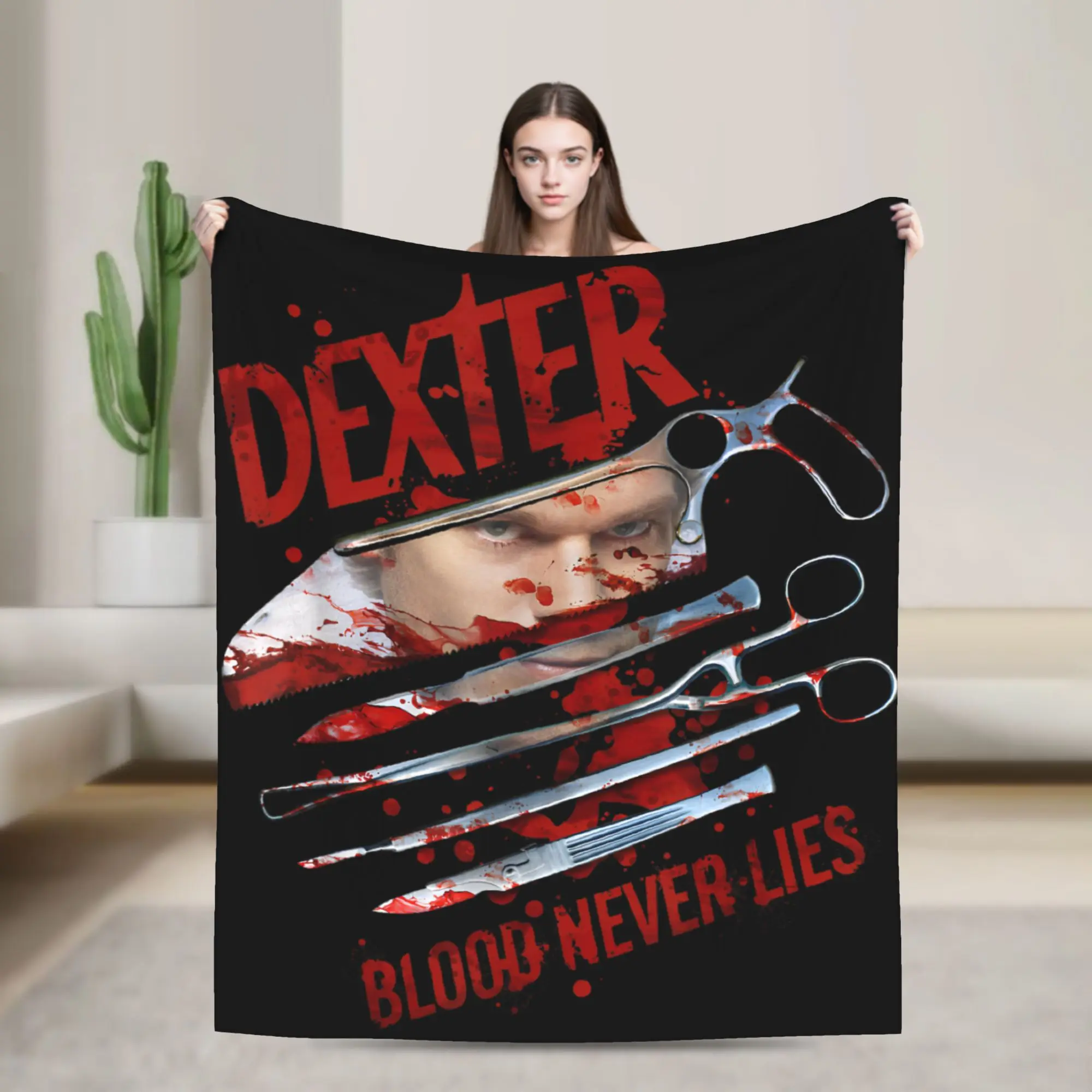 Blood Never Lies Dexter Morgan manta película de terror lana Vintage mantas cálidas para el hogar Otoño/Invierno
