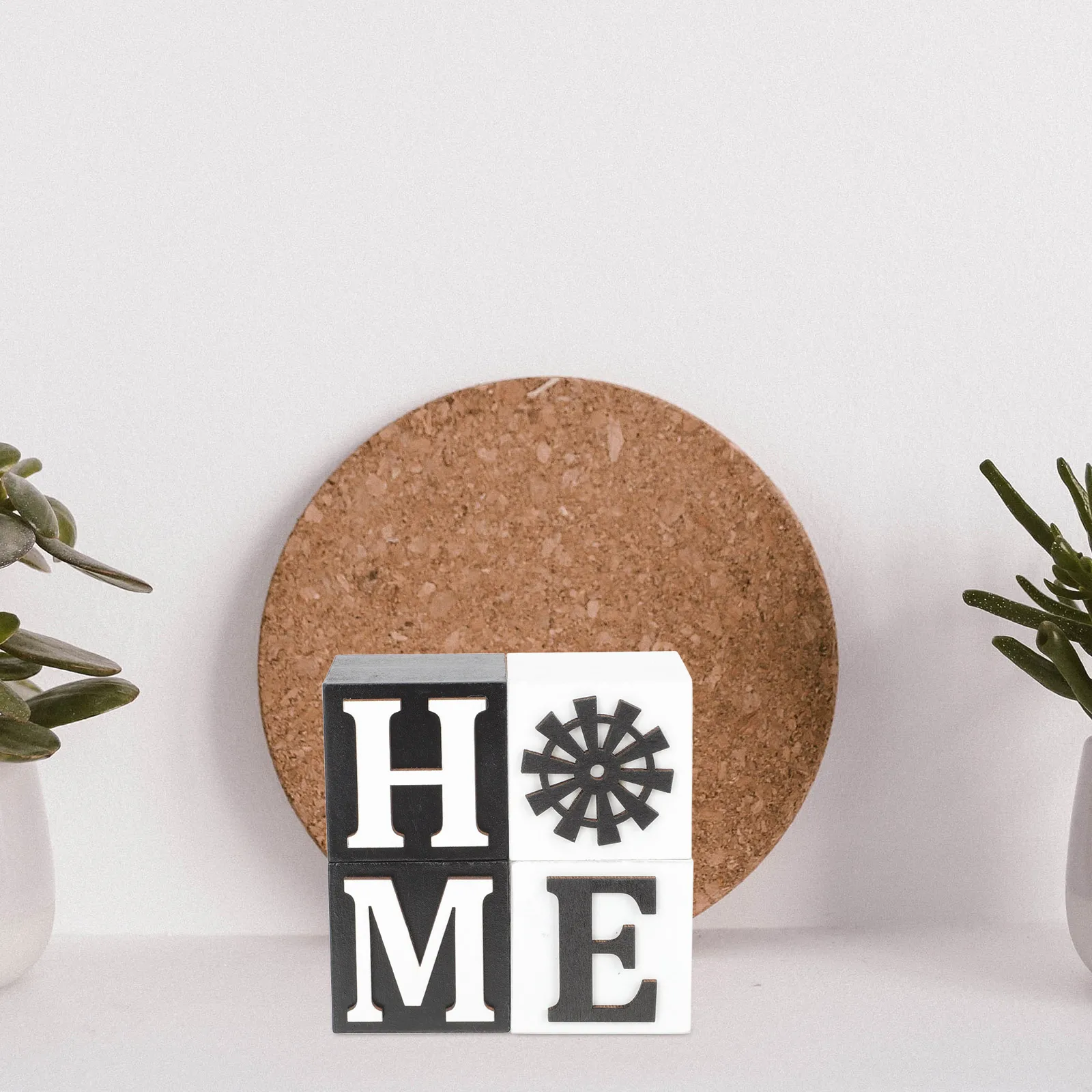 

4Pcs Farm Themed Ornament Rustic Style Home Decor Bookshelf Decoration Cube Art Craft Indoor Desktop Adornment