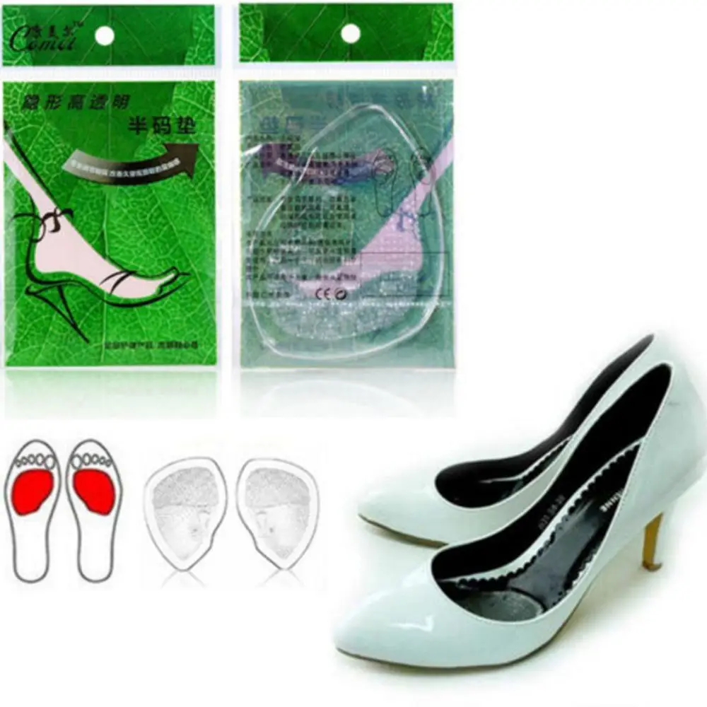 of Half Soft High Heel Cushion 1 Pair Shoe Care Elastic Shoe Pad Comfy Forefoot Silicone