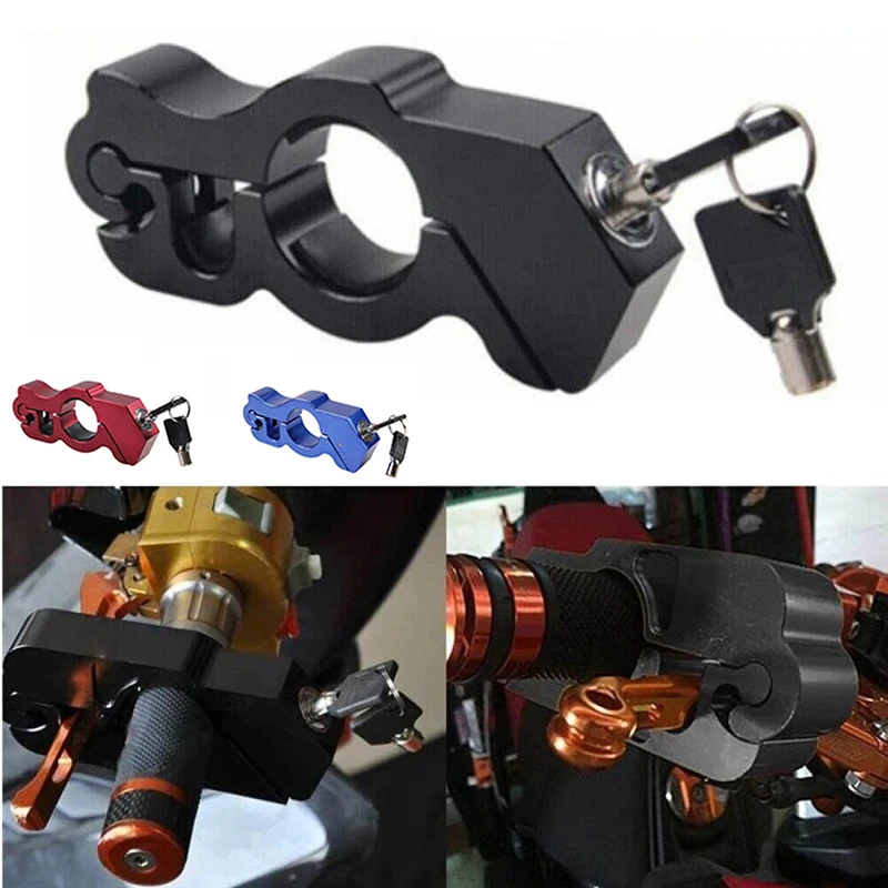 

Motorbike Motorcycle Handlebar Throttle Grip Lock Anti-Theft Brake Level Lock Au New