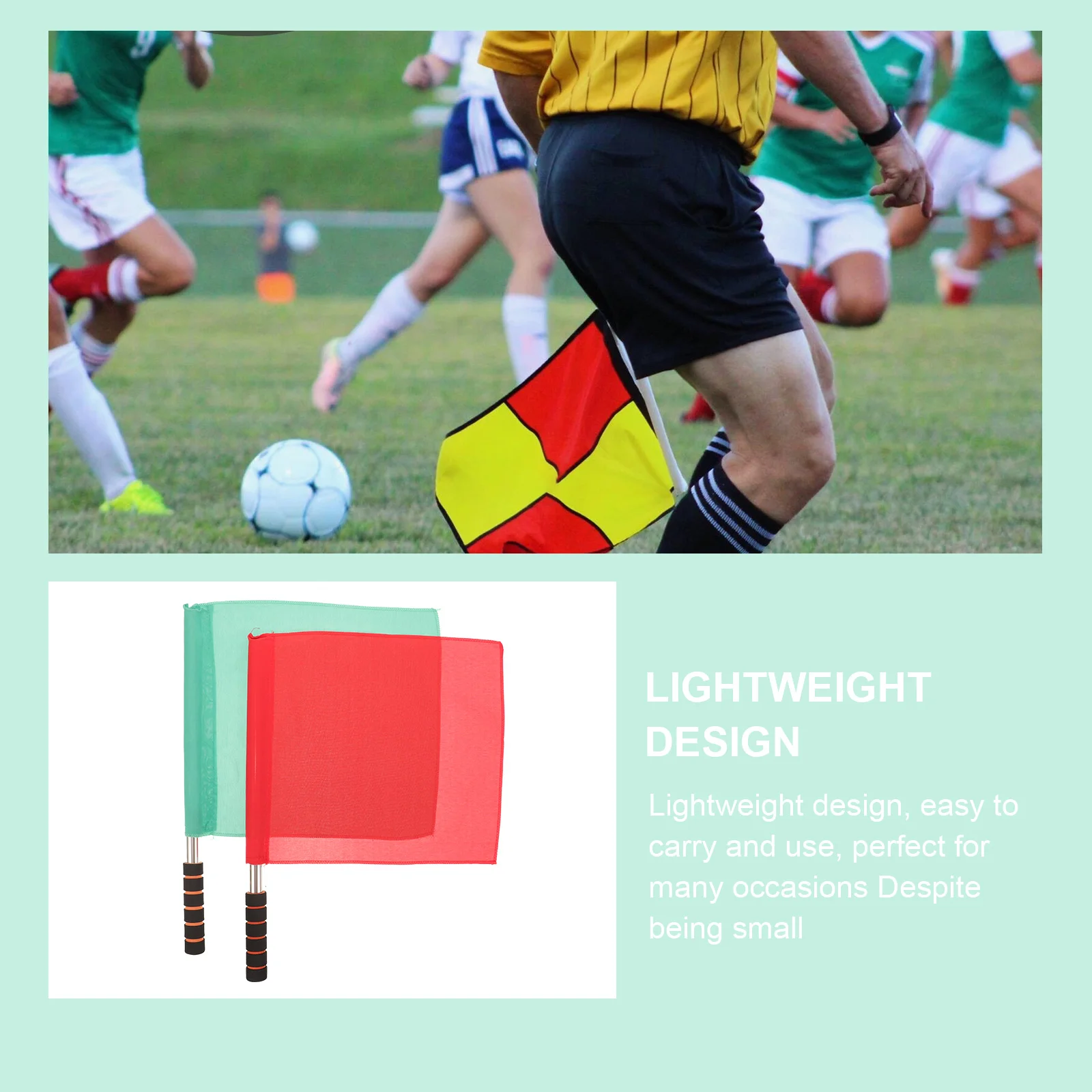 

2 Pcs Training Aids Referee Flag Child Football Sponge Yellow Penalty Flags for