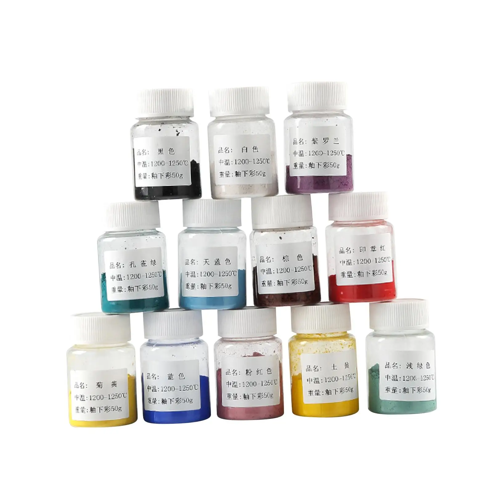 12x Ceramic Underglaze Paint Colors Ceramic Glaze Paint Ceramic Clay Pigment Paints 50G for Bisque Gallery Worker Pottery Lover