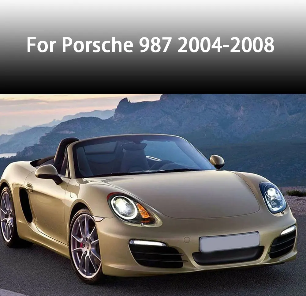 Head Lamp for Porsche Boxster 987 LED Headlight 2005-2008 Headlights 987 DRL Turn Signal High Beam Angel Eye Projector Lens