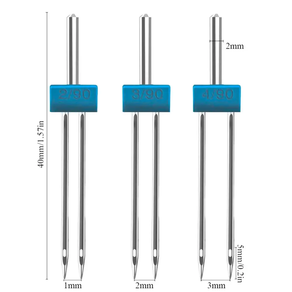 Multifunctional Double Stitch 2/90 3/90 4/90 9 Grooves Sewing Machine Fittings Wrinkled Presser Foot 3 Sizes Twin Needles