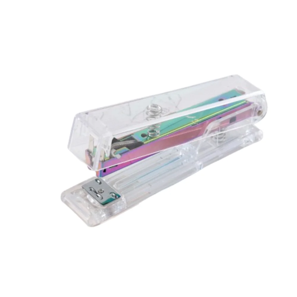 

Durable Manual Transparent Stapler Rose Gold Lightweight Paper Stapler Portable Simple Book Binding Machines Student