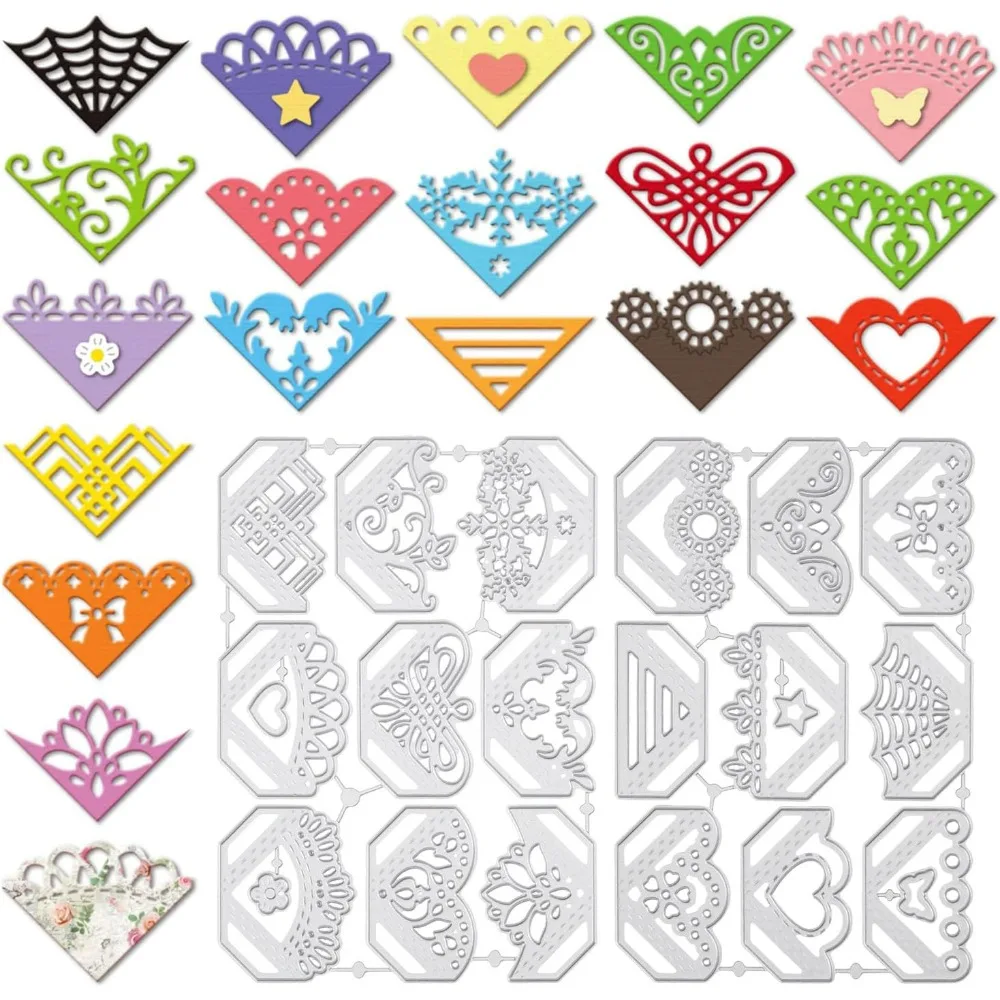 Buchecken-Stanzformen für DIY Scrapbooking, Blumen, Schmetterlingsecken, Metallstanzungen, Fotorahmen, Schnittschablonen für Halloween