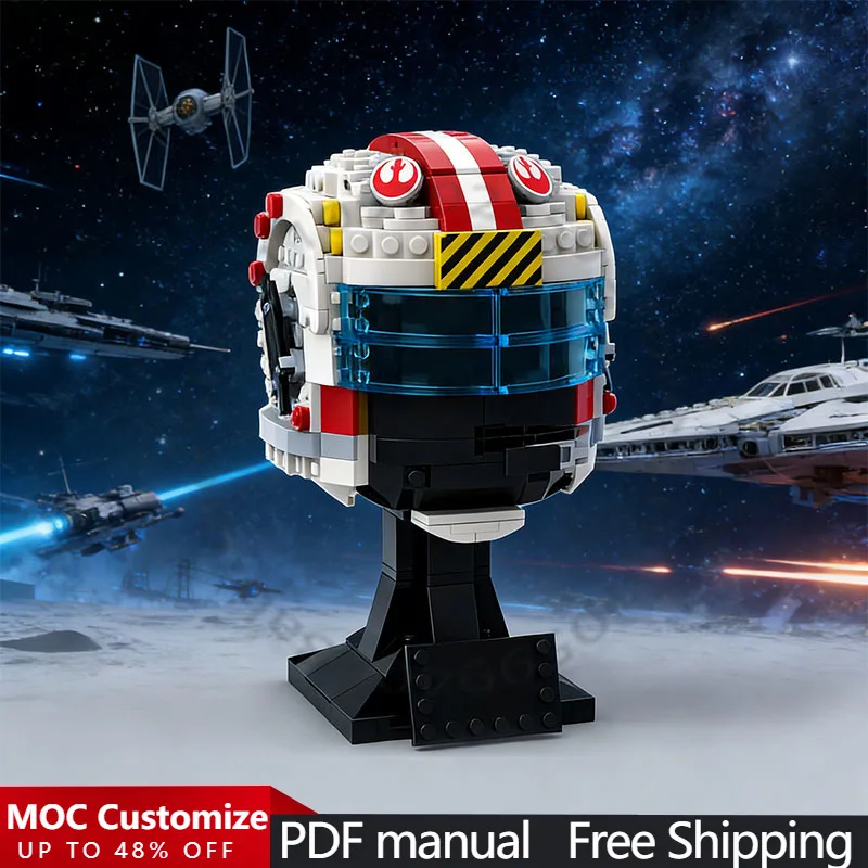 

657 PCS Popular Game Character Series XWing Pilot Helmet MOC Customize Modular Building Block Popular DIY Boys Assembly Toy Gift