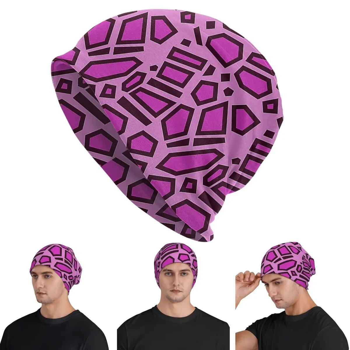 

Kipo Pink Mega Jaguar Spots Skullies Beanies Hats Warm Autumn Winter Outdoor Cap Knitted Bonnet Caps for Men Women Adult