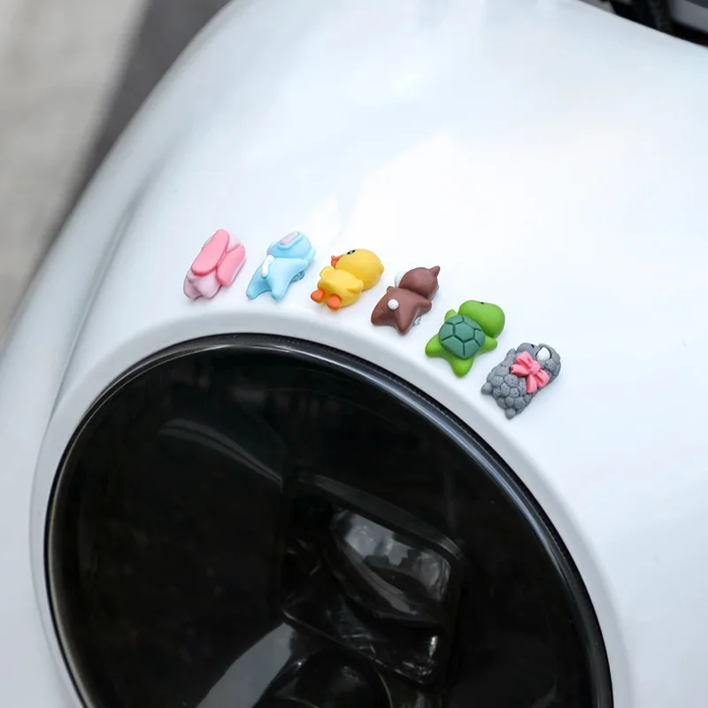 6pcs Cute Animal Ornament Car Center Console Display Screen Ornament Car Rearview Mirror Bike Little Turtle Cute Pendant Doll view 3