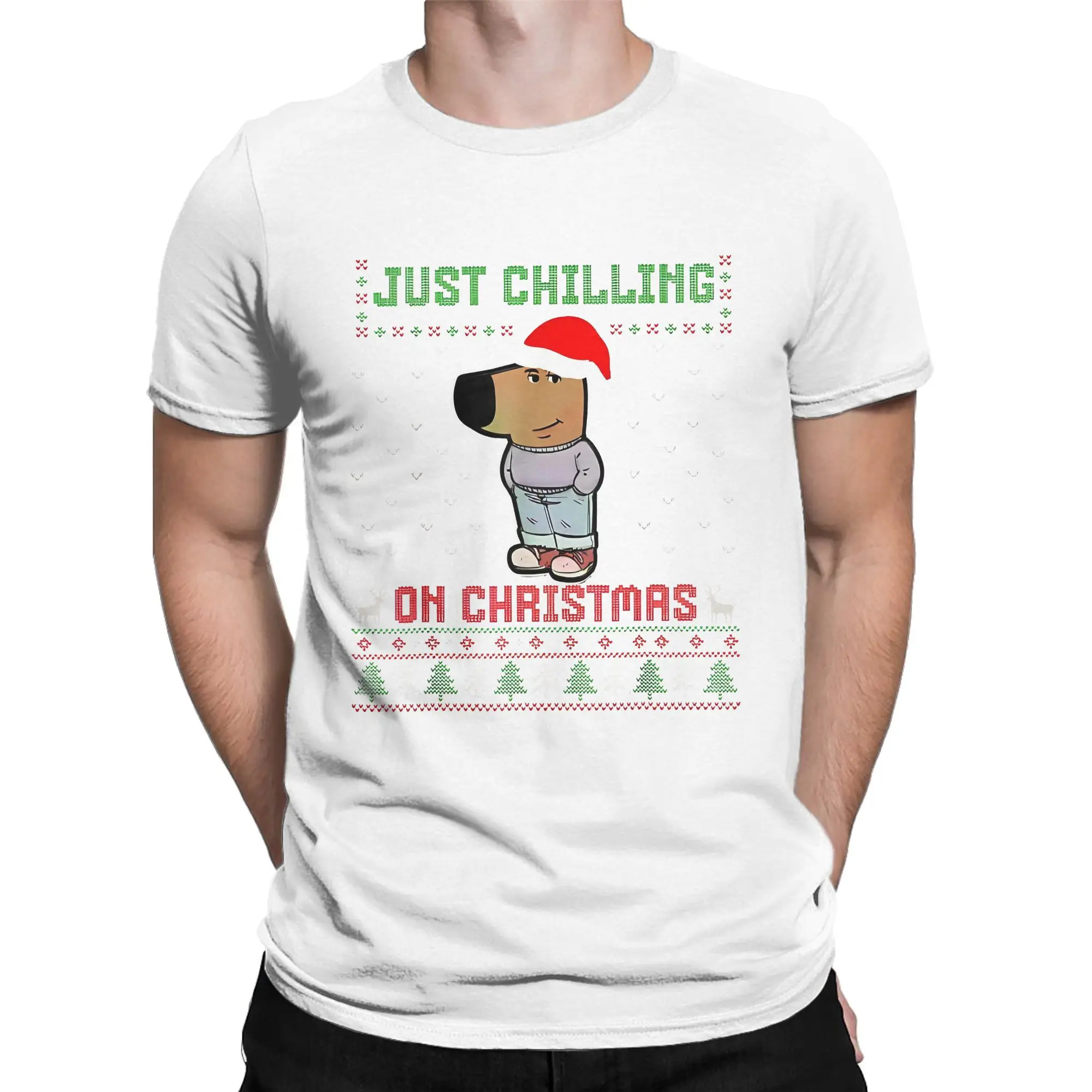 Men's T-Shirt My New Character Is A Chill Guy Meme Funny Awesome Cotton Tee Shirt Short Sleeve  T Shirts Crew Neck Tops Plus