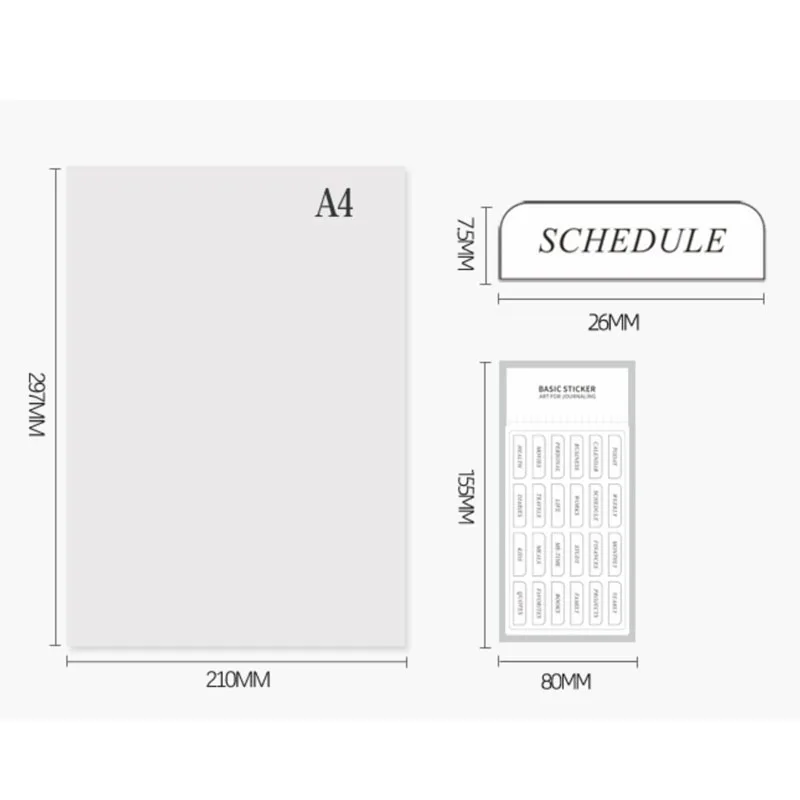 Fromthenon 4 Sheets/Set Divider Tab Decorative Stickers Weekly Monthly Schedule Planner Dividers Index Pages Bookmark Labels