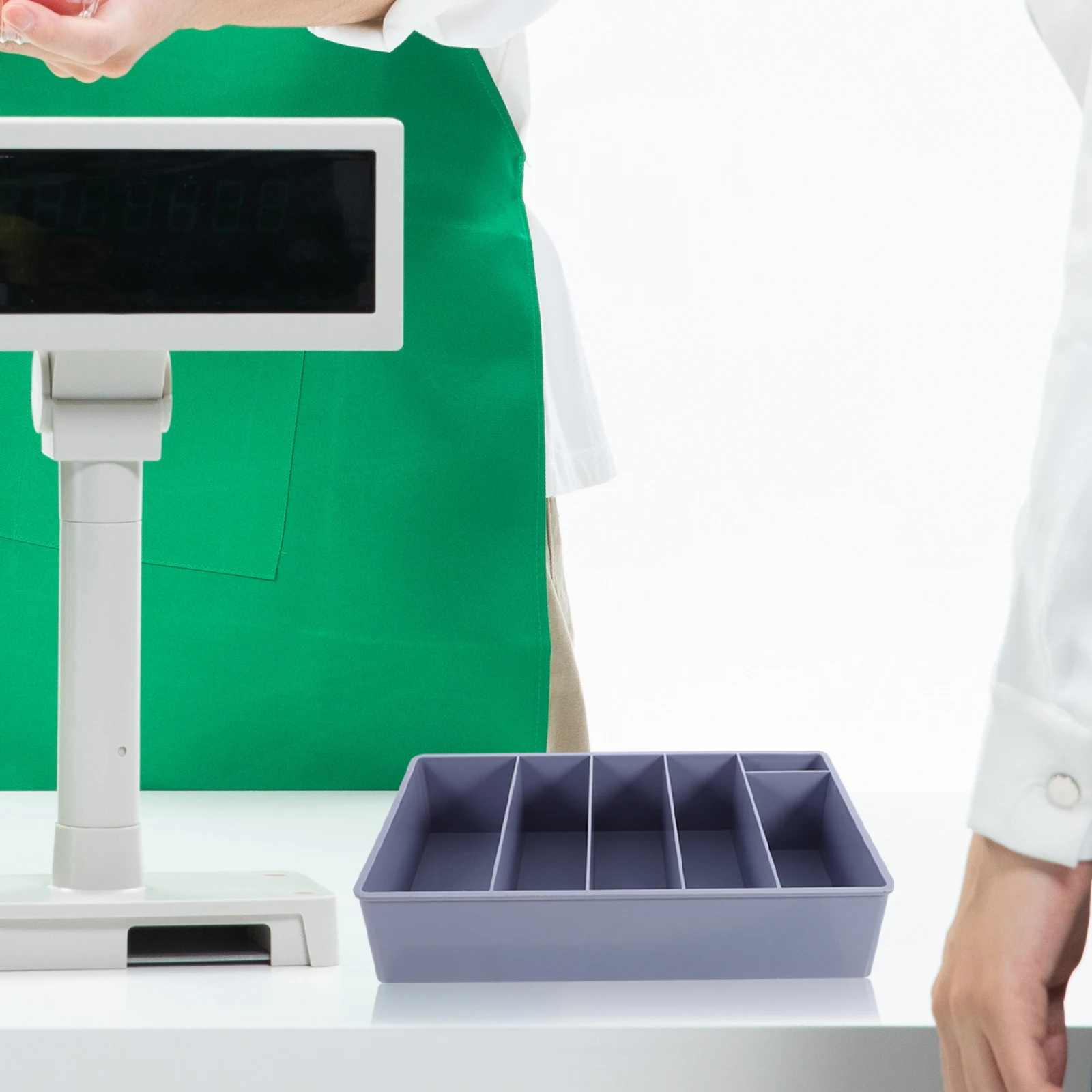 

Cash Drawer Tray Reliable Sturdy Multi-Compartment Money Organizer for Restaurants Supermarkets Stores Cash Holder