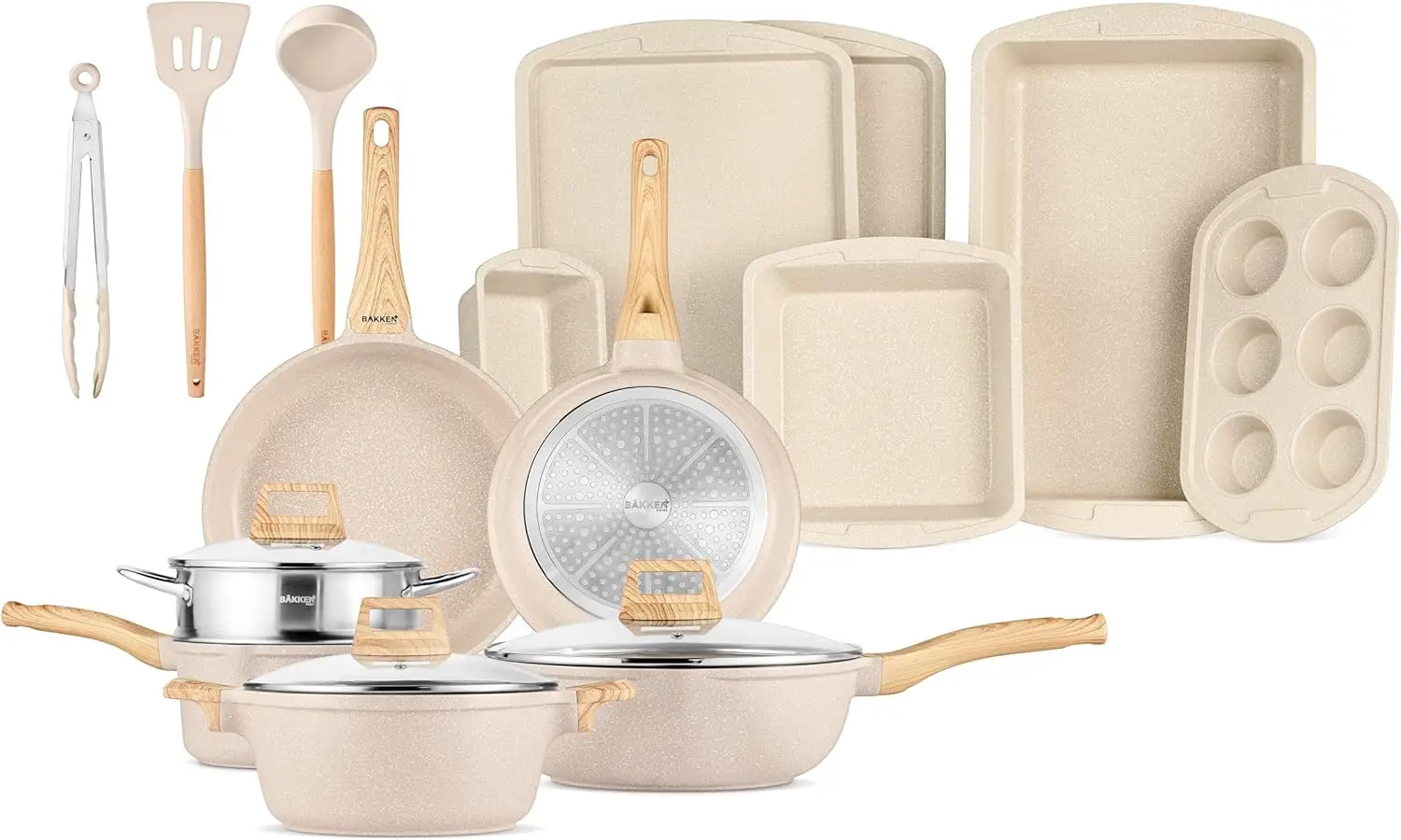 

20-Piece Granite Non-Stick Cookware Set - Eco-Friendly, All Stove & Oven-Safe