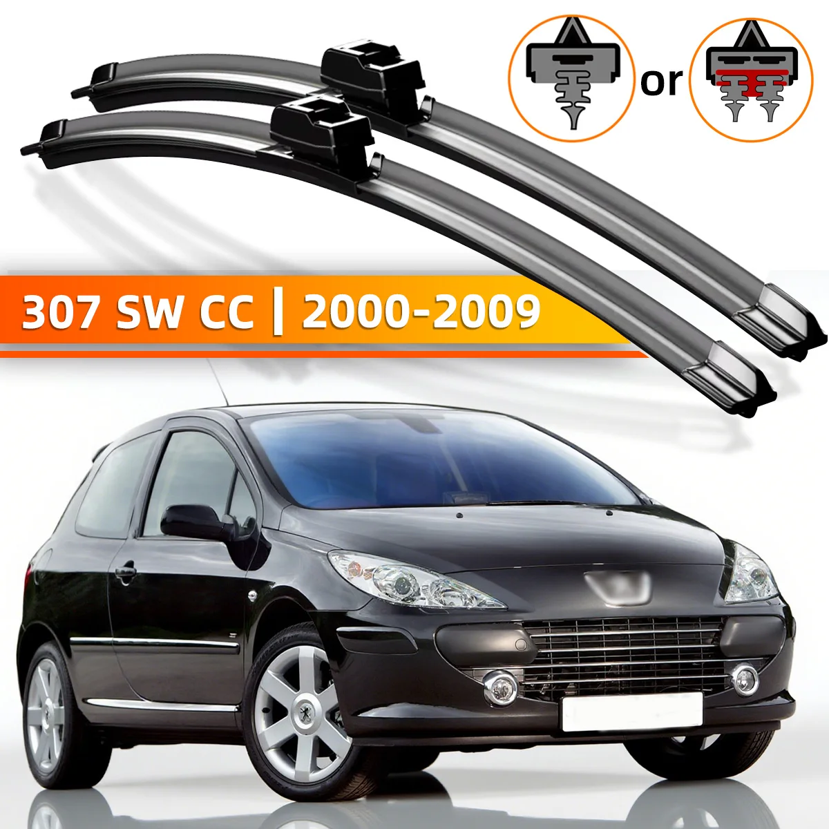 YONGRUN 2PCS Frontscheibe Wischer Geeignet Für Peugeot 307 307sw 307cc 2000-2009 Windschutzscheibe Fenster Zubehör 2003 2005 2006