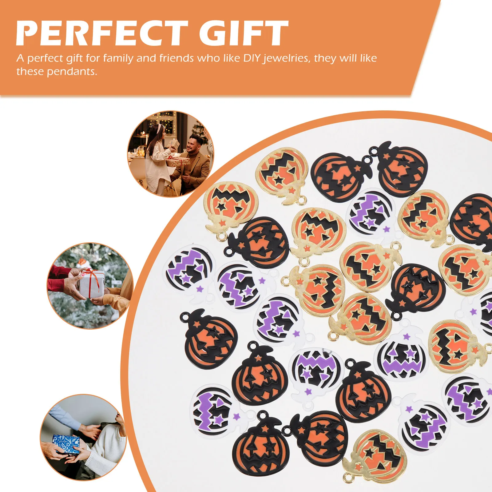 30pcs Halloween Pumpkin Alloy Charms for DIY Jewelry Making – Necklaces, Earrings & Keychains