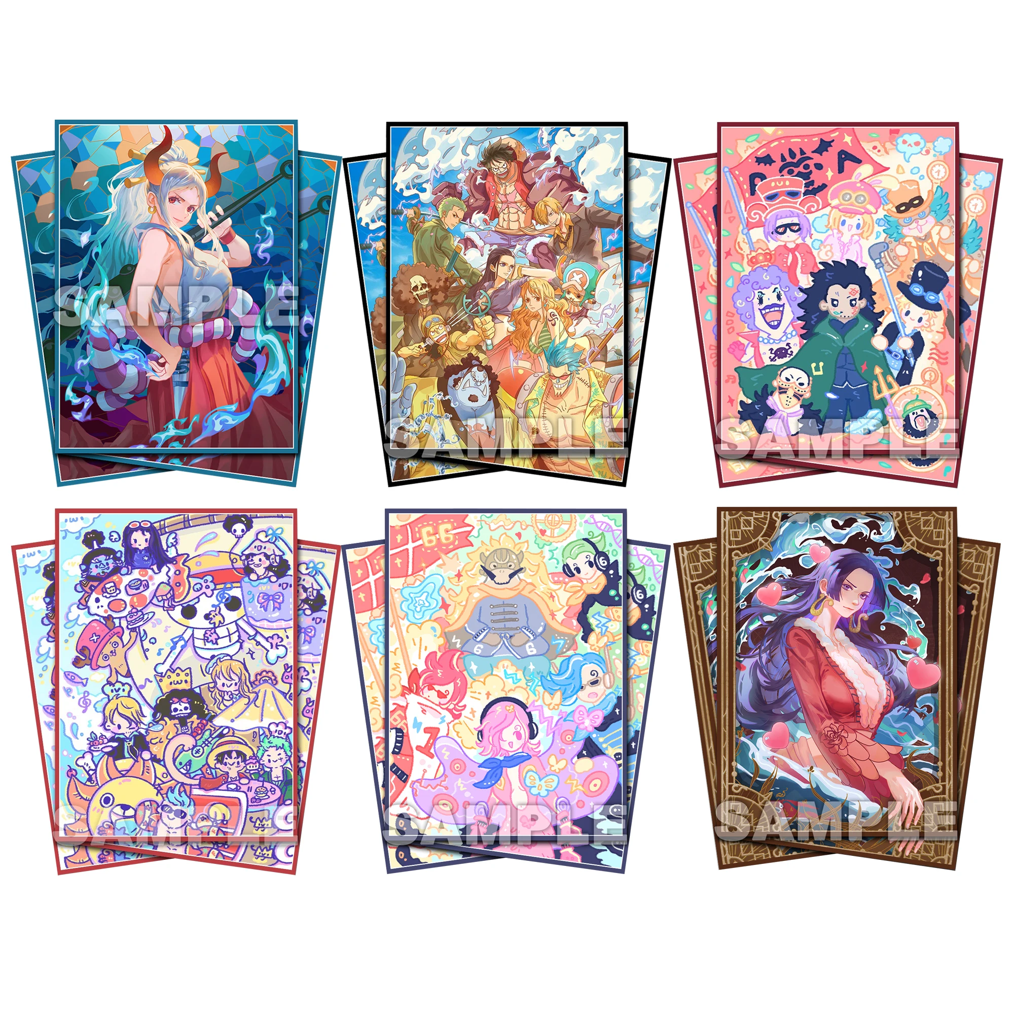 

19 Models 67X92Mm 60Pcs/set Diy One Piece Yamato Card Sleeve Opcg Oka Shichibukai Q Version Card Protection Cover Gift Toys