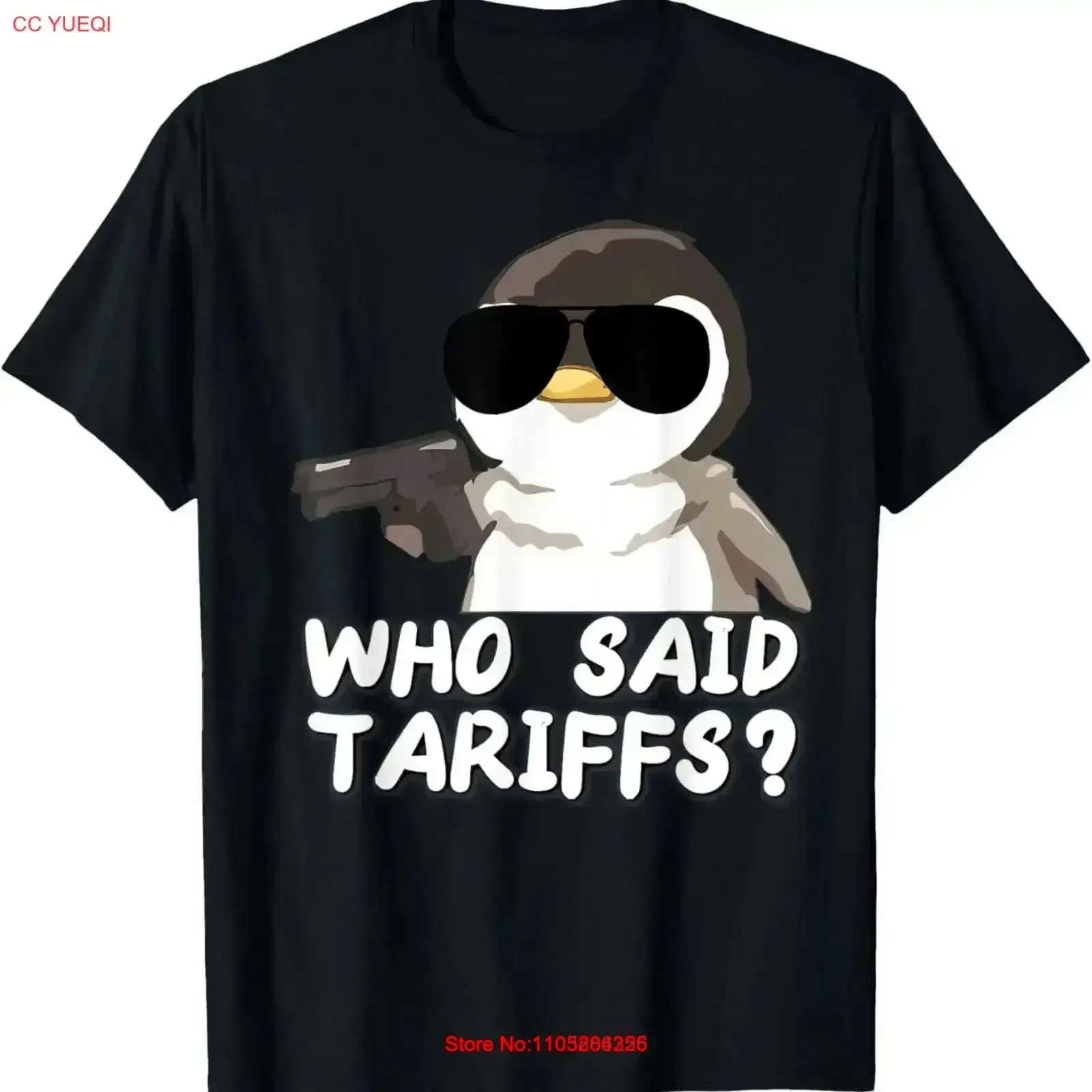 Funny Penguin Gun Resist Penguins Protest Against Tariffs T Shirt vintage Washed streetwear Stretched Comfortable Stylish