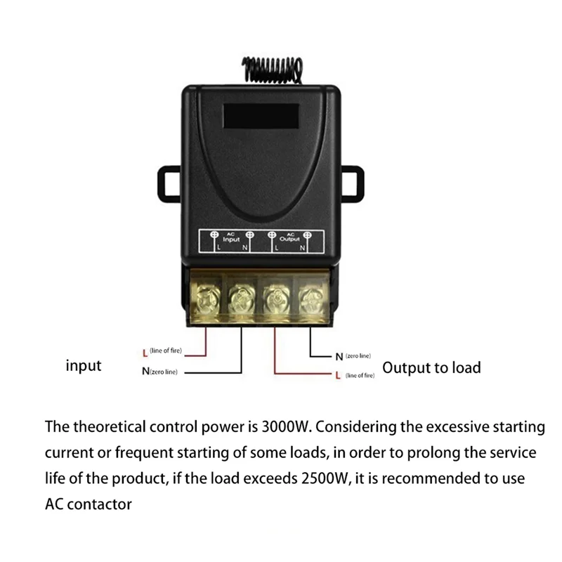 A99E-20X 433Mhz 220V Water Pump Remote Control Switch 1Ch 30A Receiver Module ON/OFF Wireless RF Transmitter For Light LED