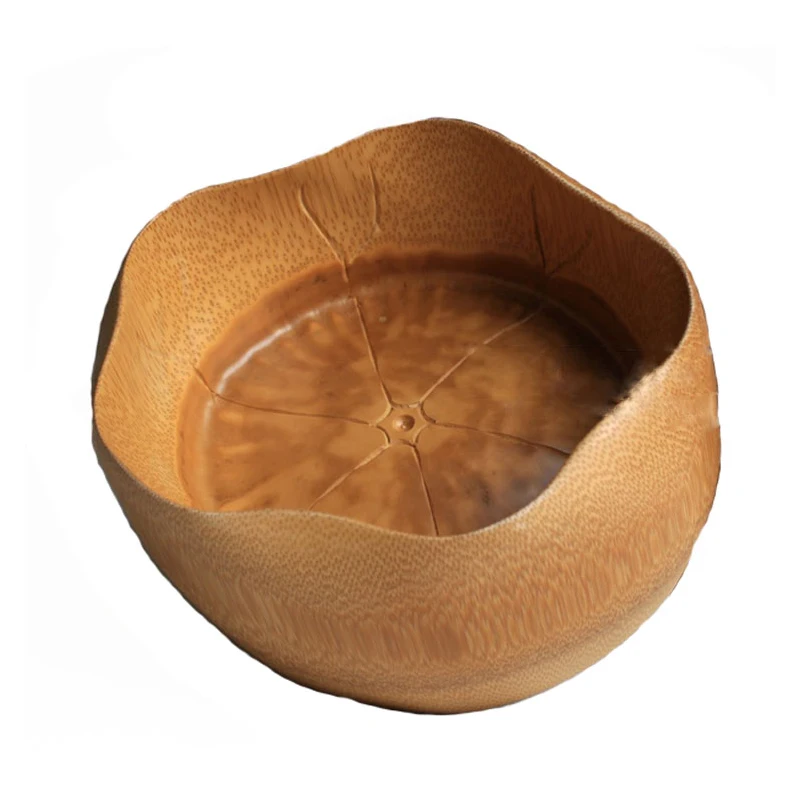 

Lotus Bowel Lotus Leaf Bowl Tea Ceremony Storage Accessories Zero with Bamboo Bowl Dim Sum Plate Fruit Plate Natural Boutique