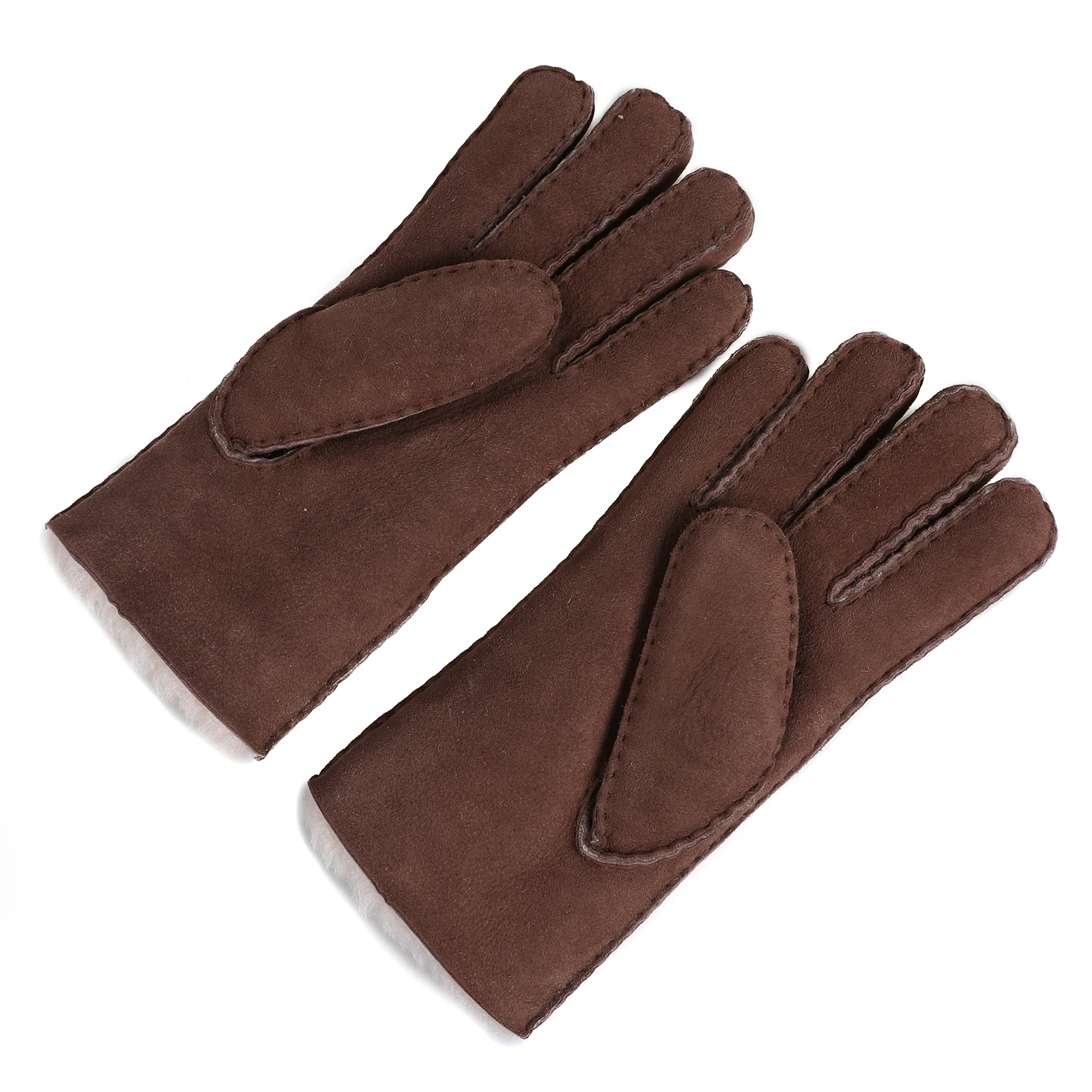 BOONJOVIA Unisex Winter Genuine Shearling Wool Gloves Cold Weather Leather Glove Handmade Thick Soft Warm