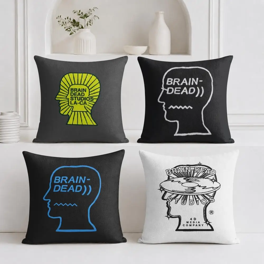 B-Brain Dead Cushion Cover Plush Fabric Soft Double-Sided Printed Sofa Warm Winter Home Gift Pillow Cover