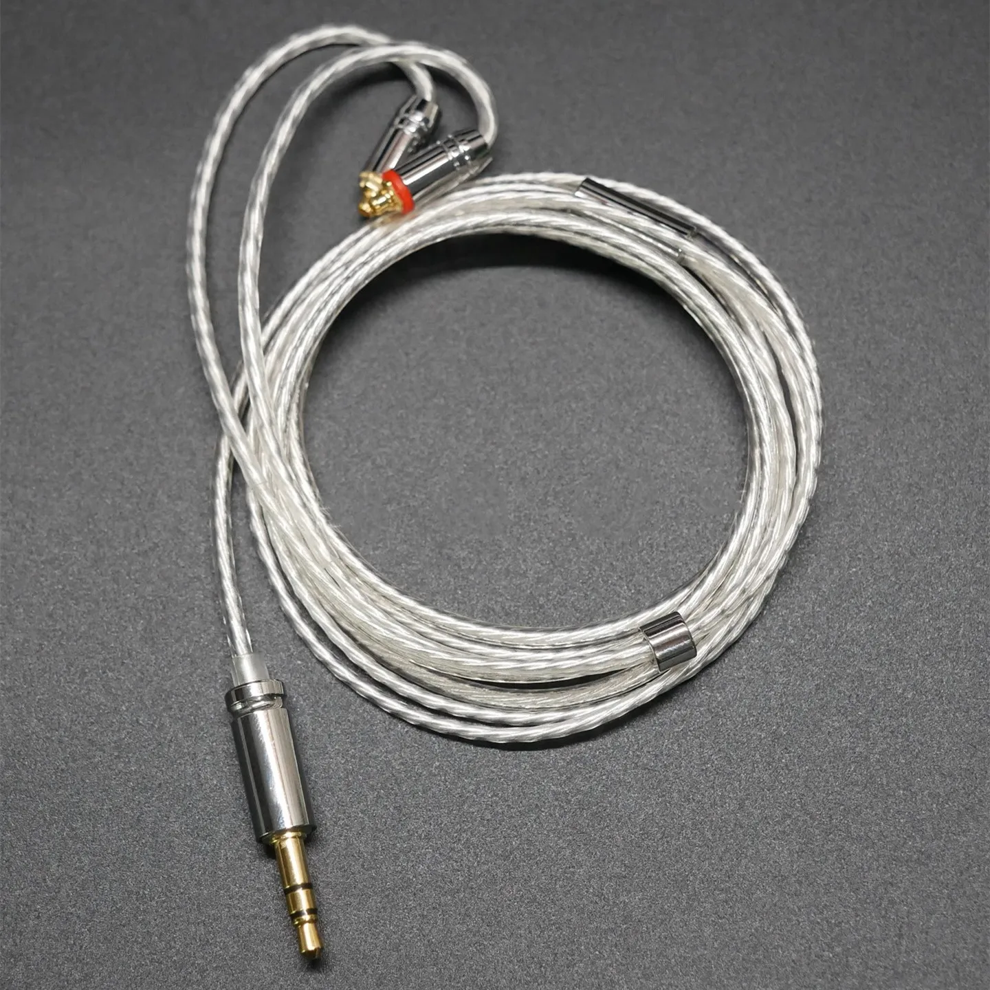 2ストランド単結晶銅銀メッキツイストペア2ピンMMCX QDCイヤホンアップグレードケーブル（AS16 PRO、PRX ZERO、MT1、WAN ER用）