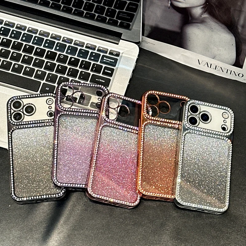 

Two-in-one large window electroplated dot drill＋Gradient glitter paper is suitable foriphone17Series of phone cases13Best-sellin