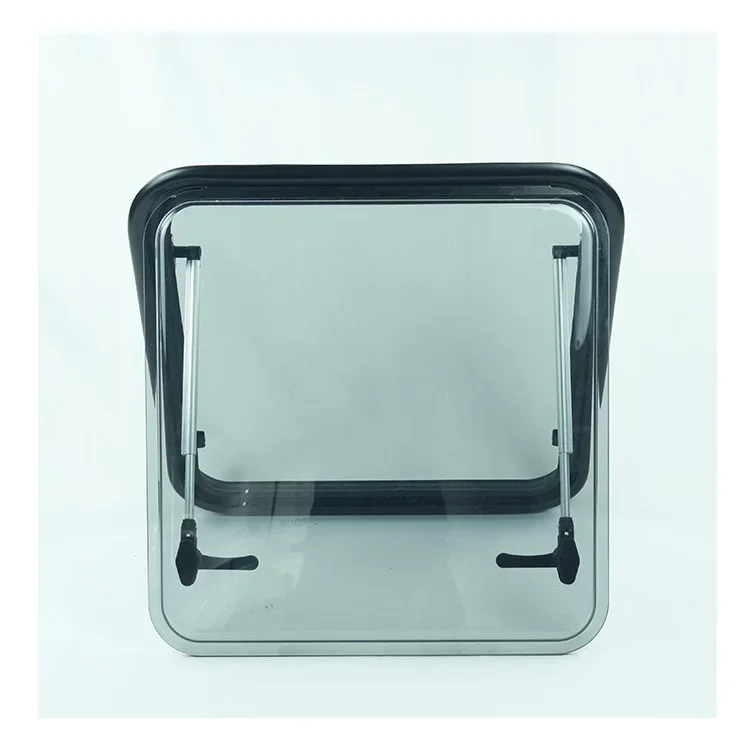 Black Frame Transparent Gray Glass Camper Van Window 450*500 Mm Caravan Side Window For Motohome Trailer