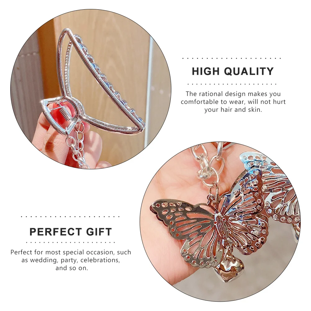 

Curved Chain Hair Clip Barrettes Claws for Women Hollow Out Clasp Clips Metal Woman Decorative
