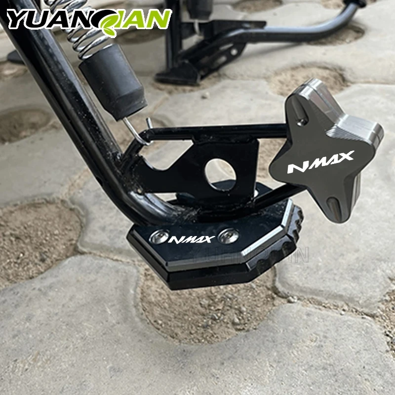 For Yamaha N-MAX NMAX155 NMAX125 2020-2023 Aluminium Motorcycle Parts Side Stand Extension Pad & Support Kickstand auxiliary