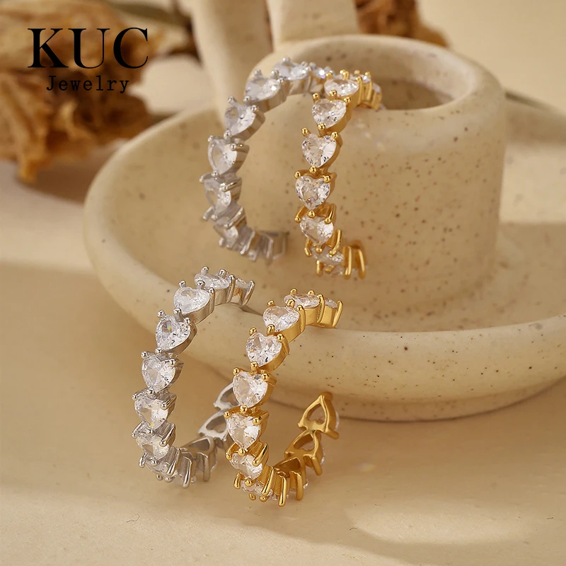 

925 Sterling Silver Earrings Original Certified Heart Shaped Zircon Earrings Stud Earrings For Women Luxury Jewelry Gold Earring