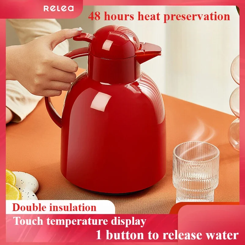 Taza eléctrica de nuevo diseño 2024 para el hogar y la oficina con termo de aislamiento térmico biológico