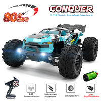 High Speed Drift 4x4 RC Car 1:16 With LED Off-road Remote Control Cars 4WD Climbing Vehicle Model Truck for Kids Boy Toys Gift