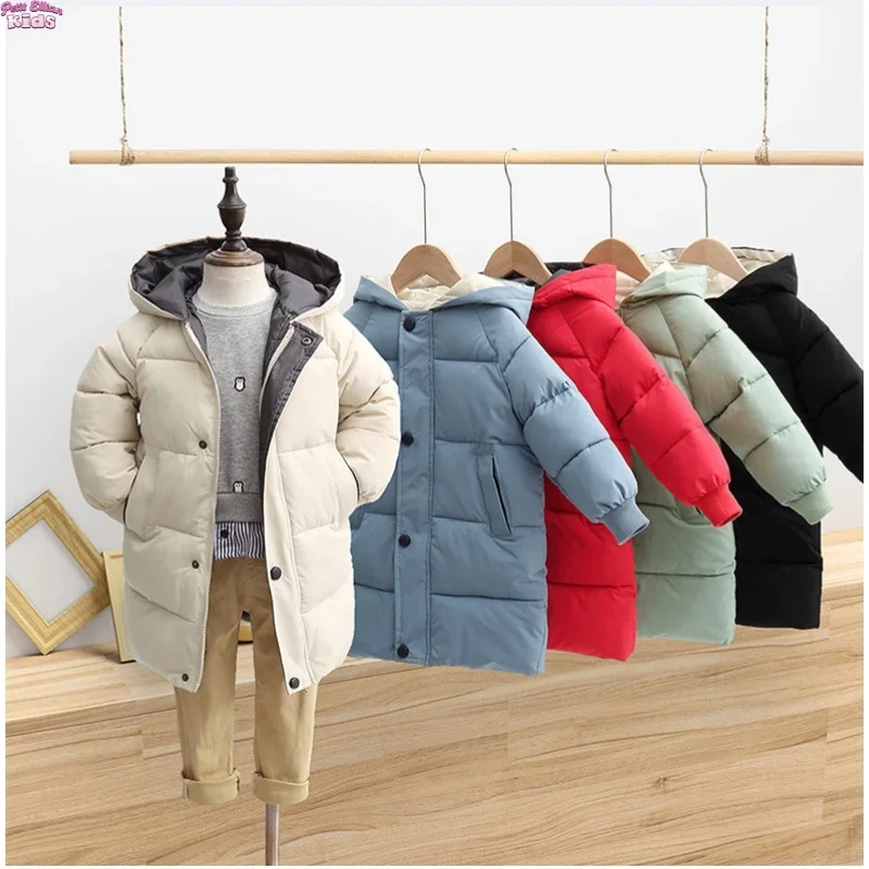 

Toddler Kids Thickened Cotton Padded Hooded Coat 2-8Y Baby Boys Girls Warm Winter Puffer Jacket Multi-Color Children Outerwear