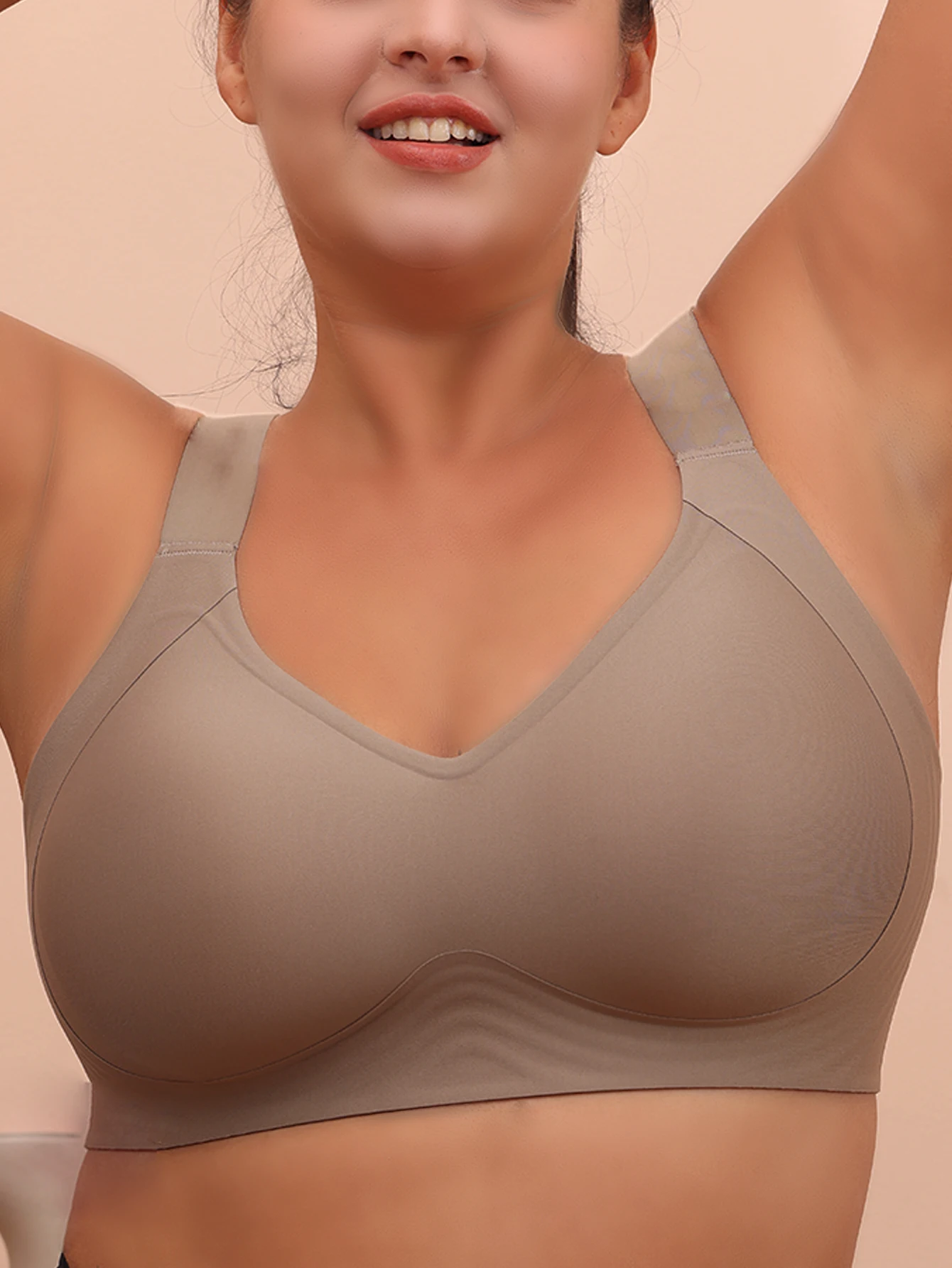 KUCLUTbreastedsleeping bra for women 6XL without steel rims gathered without scars plus size vest yoga exercise anti sagging bra