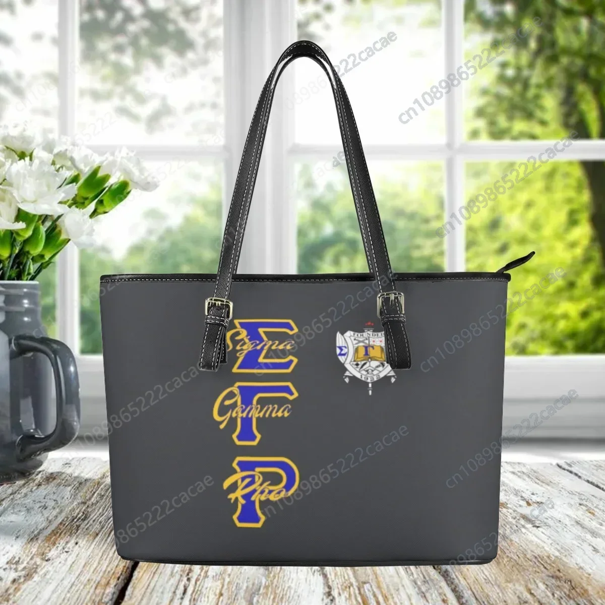 

Sigma Gamma Rho Brand Designer Long Tote Bag PU Leather Travel Girls Daily Coin Purse Vintage Top Handle Hand Bags Sac à Main