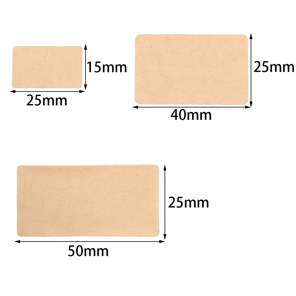 260-800pcs/roll Kraft Paper Label Stickers Self-adhesive Stickers Can Be Handwritten Classification Packaging Note Labels Paper