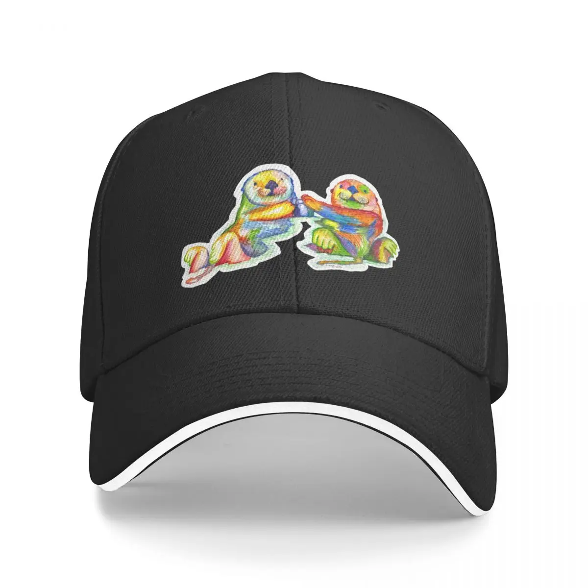 Colorful Water Color Otter Friends Baseball Cap fishing hat Hat Beach Women's Hats For The Sun Men's