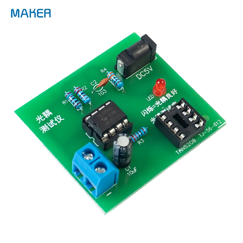 Optocoupler Tester DIY Kit 555 Application Circuit Board Soldering Practice Electronic Training Assembly Loose Parts