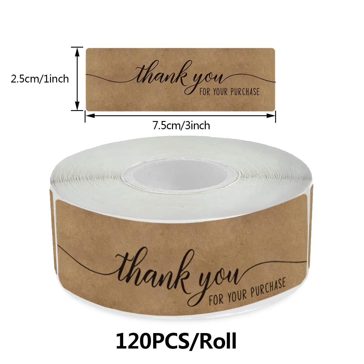 20 rolls 2.5*7.5cm Creative DIY Multifunction Kraft Sticker for Handmade Products Stationery Sticker Lable for Gifts wholesale