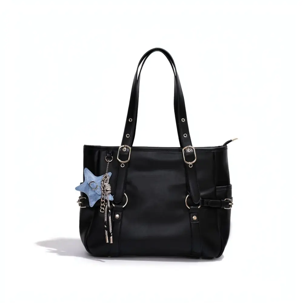 2025 Fashion Women Tote Bag Black Handbag Large Capacity Shoulder Bag For Xinshaonv Commuter Style Simple Street Daily Wear