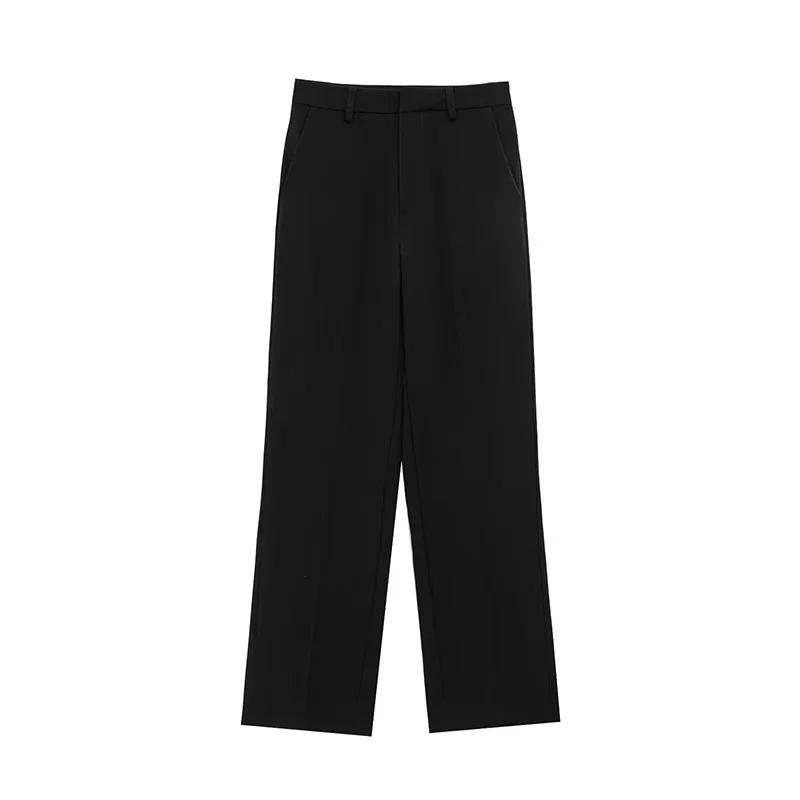 RAFZNB Mid Waist Straight Pants Sets For Women 2 Pieces Fashion Short Coats Women's Suit Two Piece Set Women Outfit