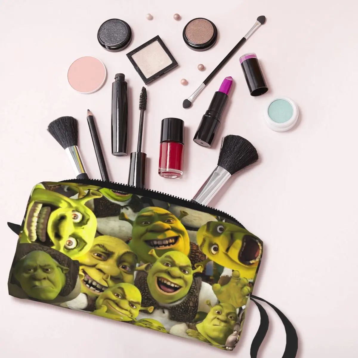 Shrek Collage Makeup Bag Cosmetic Organizer Storage Dopp Kit Portable Toiletry Cosmetic Bag for Women Beauty Travel Pencil Case