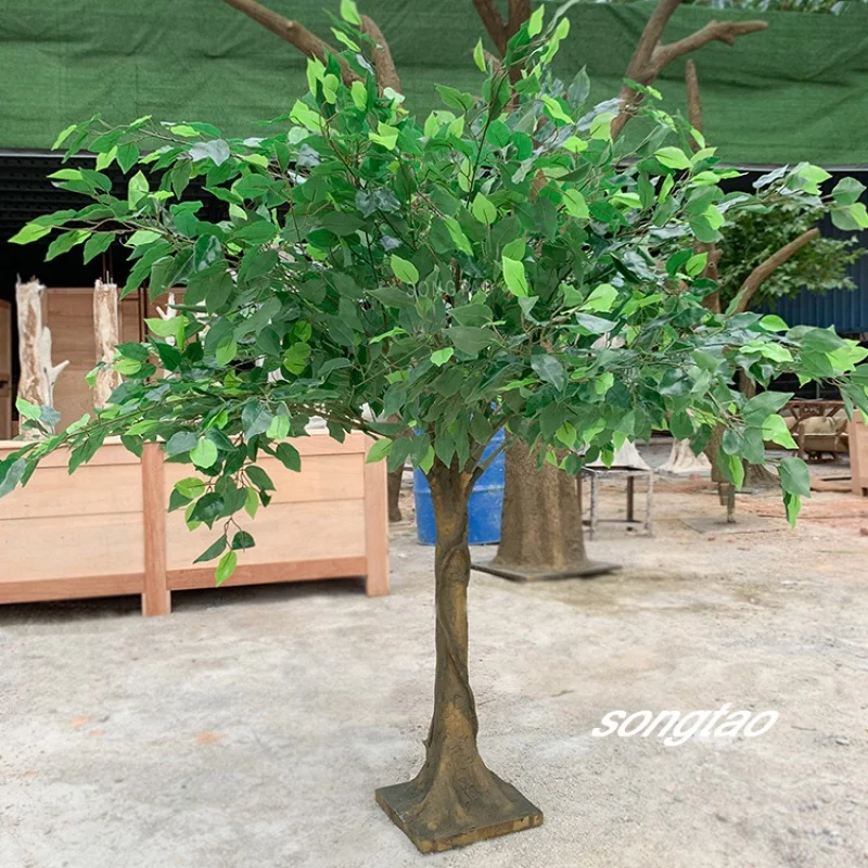 Custom. songtao indoor artificial potted ficus tree Home artificial tree 5ft 7ft artificial green banyan plant