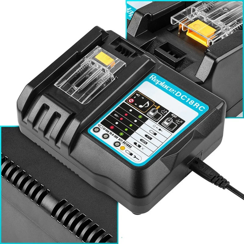 Smart-For  DC18RC Battery Charger With LED Display 14.4V 18V 6AH Bl1830 Bl1430 BL1860 BL1890 Tool Power Charger