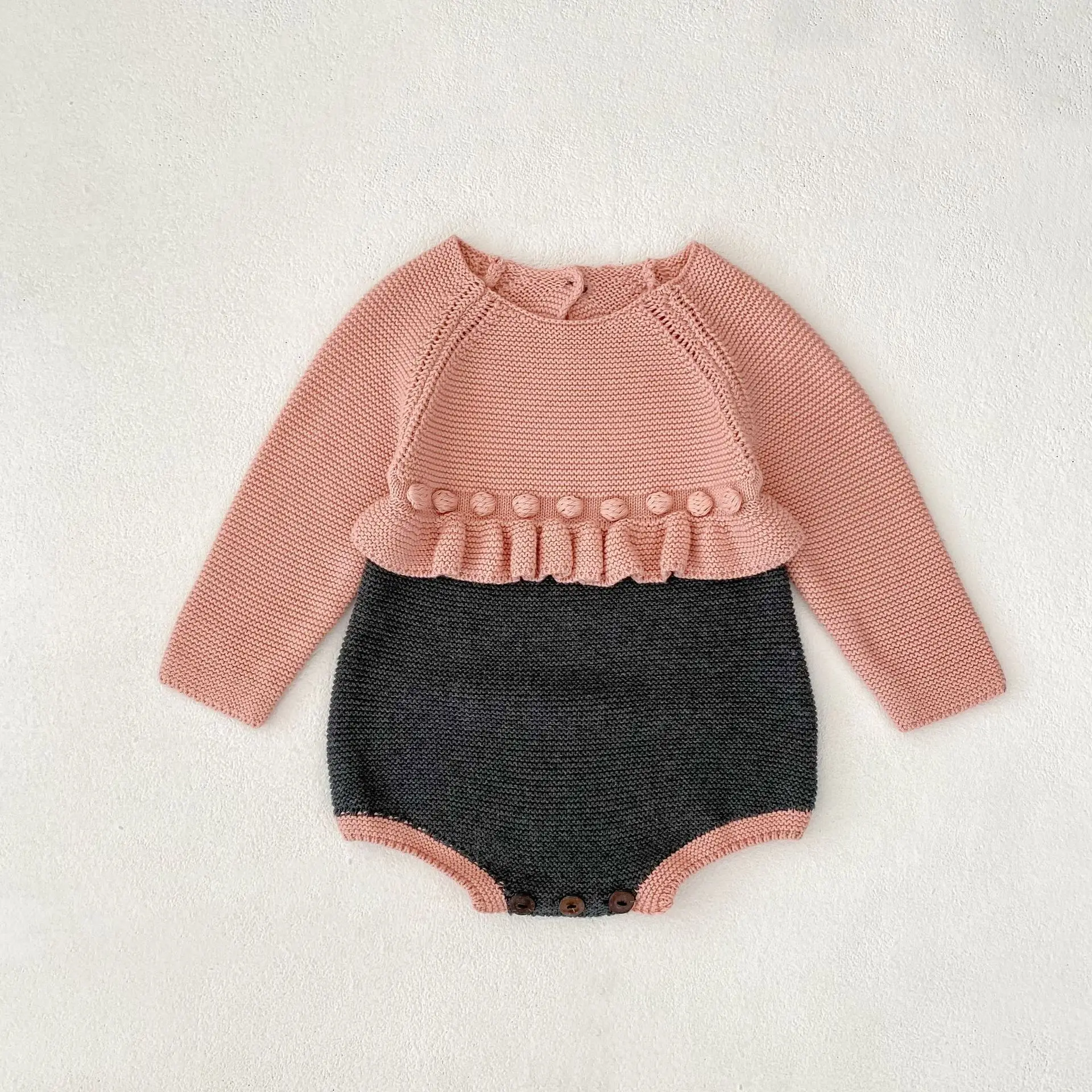 

Cotton Infant Girl Sweet Cute Jumpsuit Toddler Sweater Baby Clothes 0-24M 2025 Autumn New Baby Girl Long Sleeve Knit Bodysuit