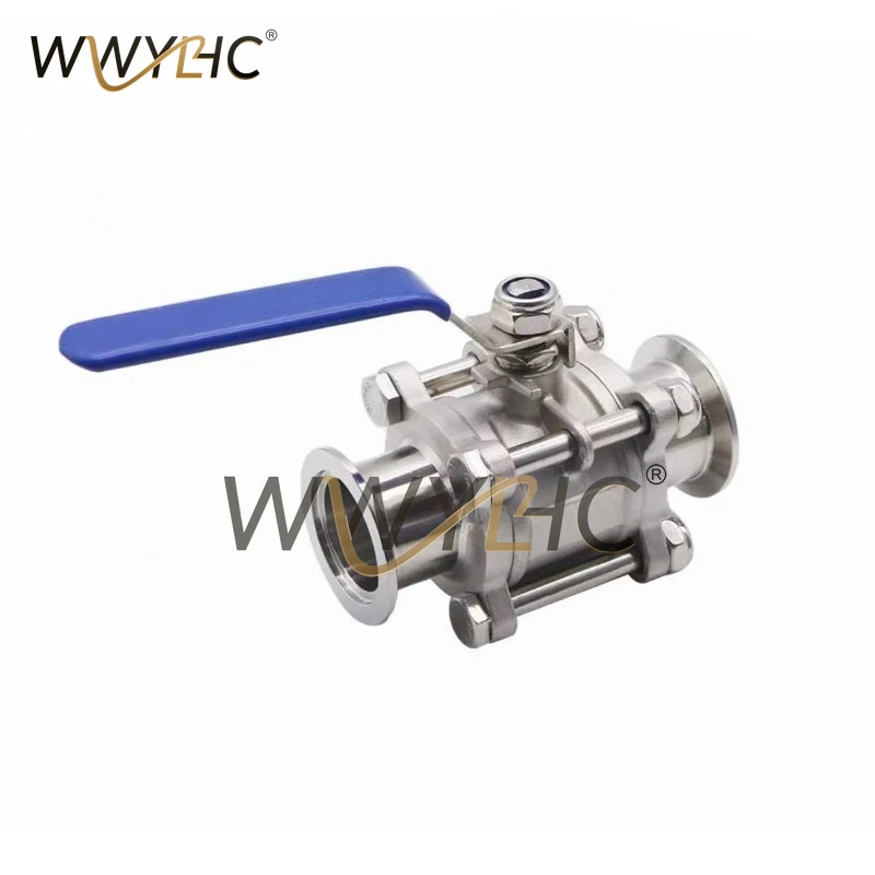 KF16 KF25 KF40 KF50 SUS304 Stainless Steel KF High Vacuum Ball Valve Quick Installation Flange Three Piece Manual Ball Valve