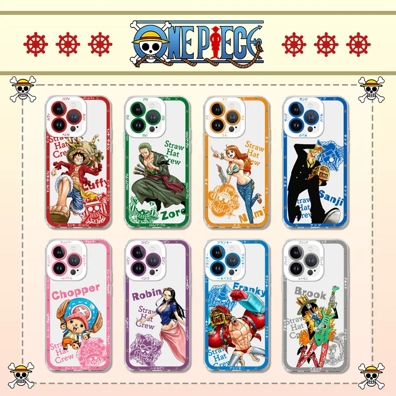 Anime One Piece Luffy Zoro Soft Silicone Phone Case for iPhone 17 16 15 14 Pro Max Air 17E 13 12 11 ProMax Transparent Cover