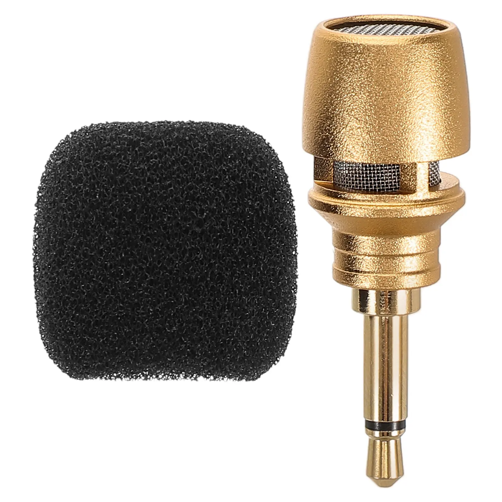 Mini Phone Microphone Gold Portable Condenser Mic Plug Live Streaming Singing Video Recording Karaoke Vlogging
