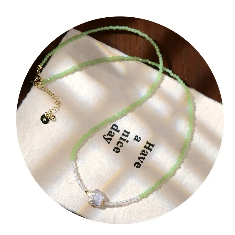 Pearl Pendant Necklace Wholesale Summer Color Beaded Star Necklace Niche Commuter Premium Sense Pearl Clavicle Chain